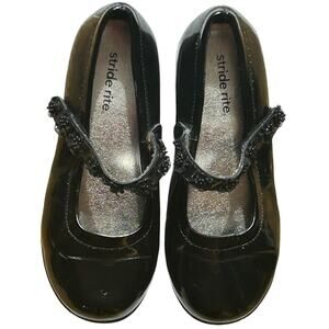 Stride Rite Girls Patent Leather Shoes Mary Jane Party Dress Black US 10W UK 9.5